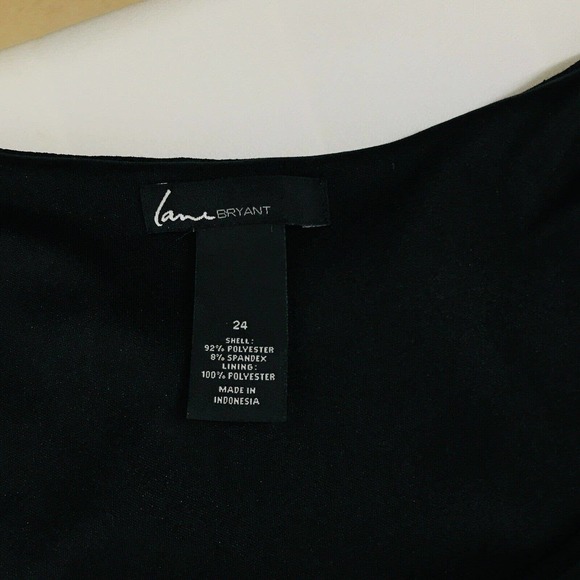 Lane Bryant Womens 24 Dress Black Green Watercolor Floral Sleeveless Sheath CS13 - Picture 3 of 5